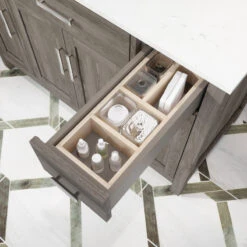 Kali Vanity With Power Bar And Drawer Organizer, French Gray, 48" 16 Kali Vanity With Power Bar And Drawer Organizer, French Gray, 48" -Warm Bathroom df113a570f9b1dd2 9284 w800 h800 b0 p0