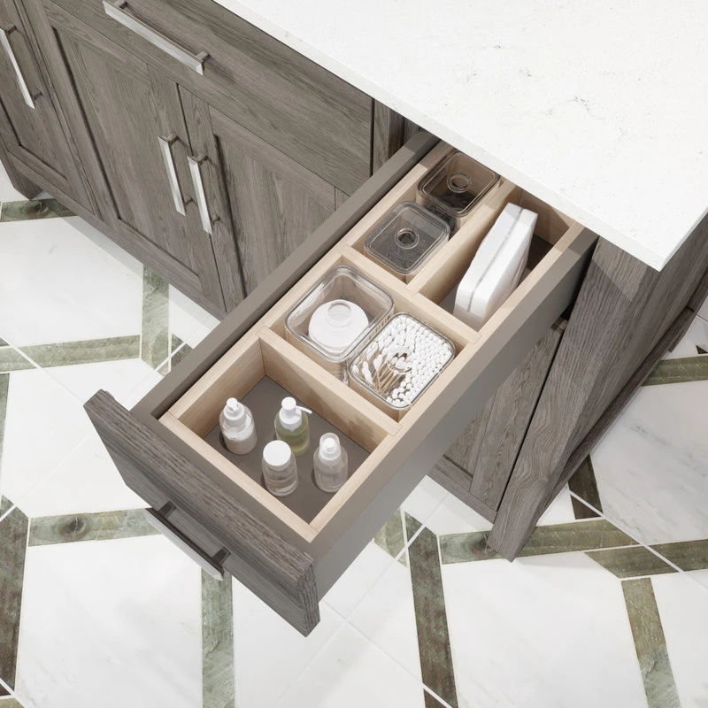 Kali Vanity With Power Bar And Drawer Organizer, French Gray, 48" 8 Kali Vanity With Power Bar And Drawer Organizer, French Gray, 48" - Image 8