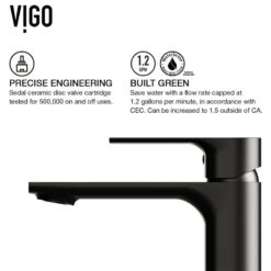 VIGO Davidson Single Hole Bathroom Faucet, Matte Black -Warm Bathroom df5163c60f59e233 2074 w800 h800 b1 p0