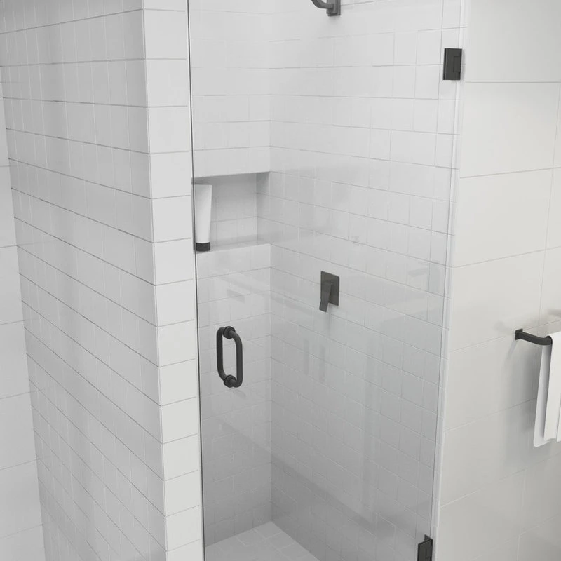 78"x28.375-28.75" Frameless Shower Door, Enduroshield Technology, Matte Black 1 78"x28.375-28.75" Frameless Shower Door, Enduroshield Technology, Matte Black