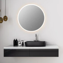 Dimora Round Frameless Modern Bathroom/Vanity LED Lighted Wall Mirror, 32" -Warm Bathroom df71323a02b3528f 8097 w800 h800 b0 p0
