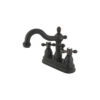 Kingston 4" Centerset Bathroom Faucet W/Plastic Pop-Up, Oil Rubbed Bronze