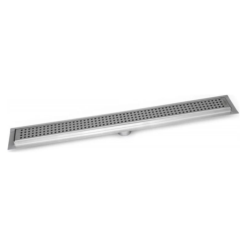 Linear Shower Drain, Brushed Nickel Square Design By Serene Drains, 35" 1 Linear Shower Drain, Brushed Nickel Square Design By Serene Drains, 35"