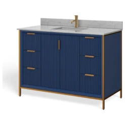 The Everleigh Bathroom Vanity, Single Sink, 48", Royal Blue, Freestanding -Warm Bathroom e041e15f03c886c1 6354 w800 h800 b1 p0