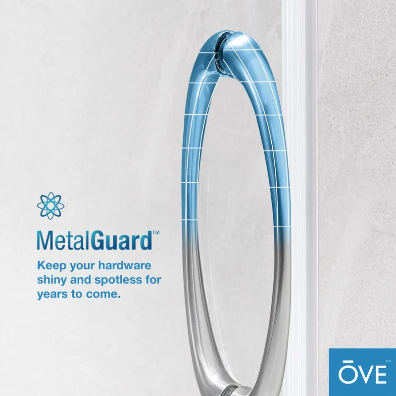 Ove Decors Breeze 34 Shower Kit, Clear Glass Panels And Base, Satin Nickel 10 Ove Decors Breeze 34 Shower Kit, Clear Glass Panels And Base, Satin Nickel - Image 10