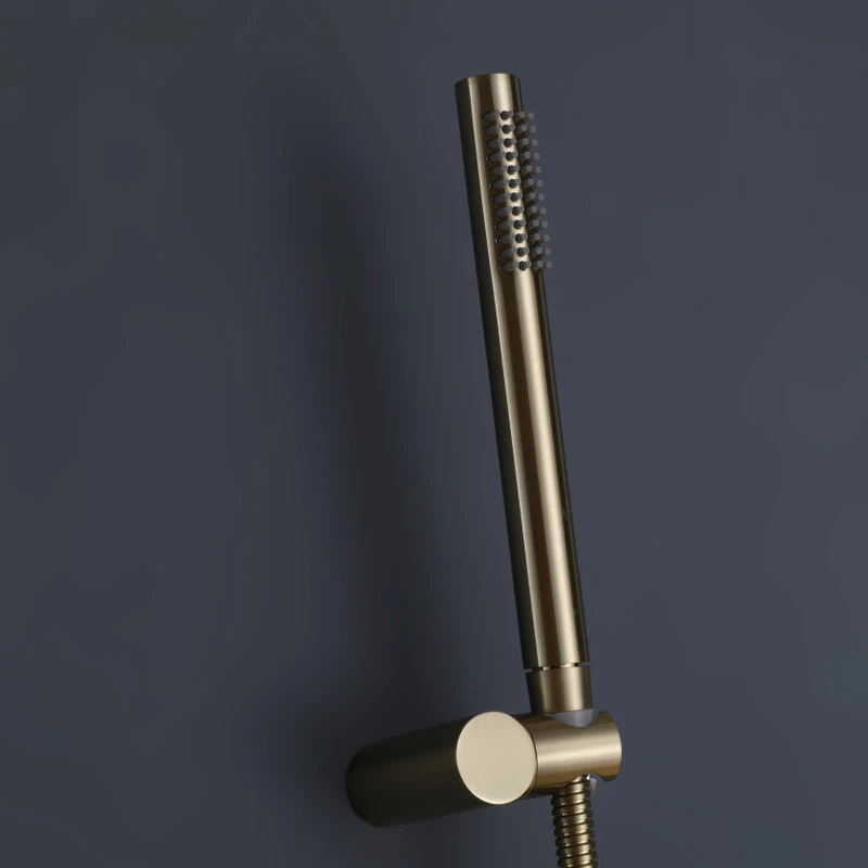 Wall Mounted Rain Shower System With Hand Shower-Includes Rough-In Valve, Brushed Gold 4 Wall Mounted Rain Shower System With Hand Shower-Includes Rough-In Valve, Brushed Gold - Image 4