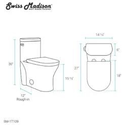 Monaco One Piece Elongated Left Side Flush Handle Toilet 1.28 Gpf -Warm Bathroom e1b116e80f75fab9 9273 w800 h800 b1 p0
