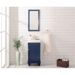 Legion Furniture Dawson Single Sink Vanity, Blue, 18"