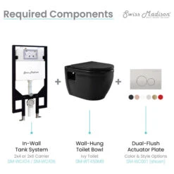 Ivy Wall Hung Elongated Toilet Bowl 0.8/1.28 GPF Dual Flush, Matte Black 22 Ivy Wall Hung Elongated Toilet Bowl 0.8/1.28 GPF Dual Flush, Matte Black -Warm Bathroom e231a96a01df05bc 6226 w800 h800 b1 p0