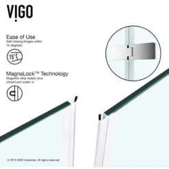 VIGO Monteray 32"x40" Frameless Shower Enclosure With Right Base, Chrome -Warm Bathroom e2e1e83b0e9d874c 1177 w800 h800 b1 p0