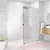 78"x44" Frameless Shower Door Single Fixed Panel, Matte Black