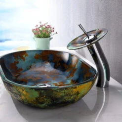 ANZZI Voce Series Vessel Sink In Impasto Blue -Warm Bathroom e3c107db08ebda42 9030 w800 h800 b0 p0