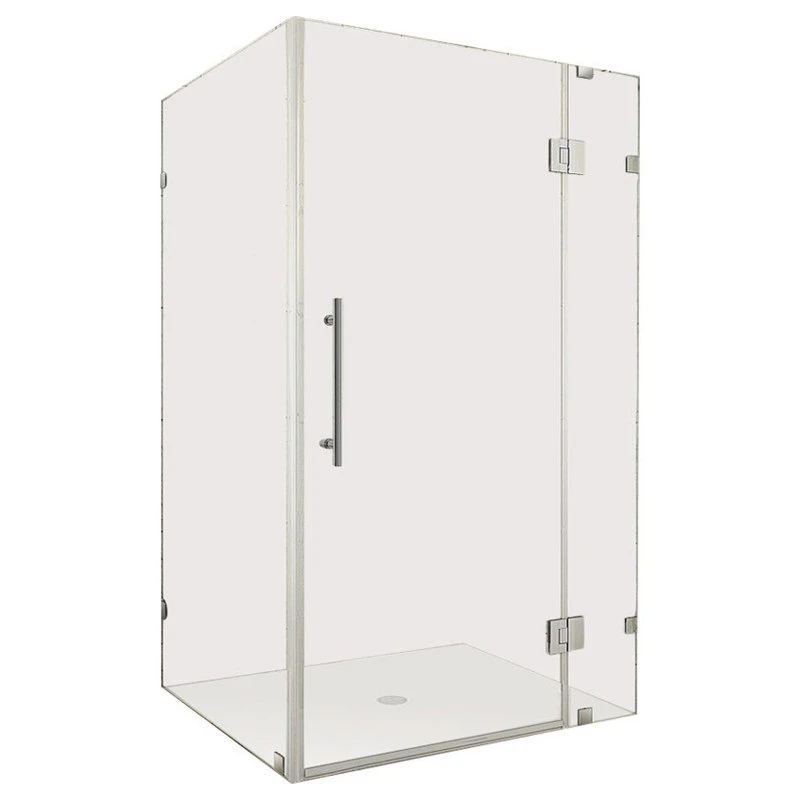 Avalux GS Frameless Shower Enclosure With Glass Shelves, Chrome, 42"x38"x72" 1 Avalux GS Frameless Shower Enclosure With Glass Shelves, Chrome, 42"x38"x72"