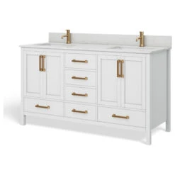 Eleanor Bath Vanity, White, 60", Double Sink, Freestanding 22 Eleanor Bath Vanity, White, 60", Double Sink, Freestanding -Warm Bathroom e3e18bf003c743d5 7682 w800 h800 b1 p0