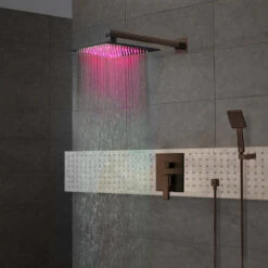 Oil Rubbed Bronze Shower System With Shower Head And Hand Shower, 16" -Warm Bathroom e421fb190e73fcd1 1477 w800 h800 b0 p0