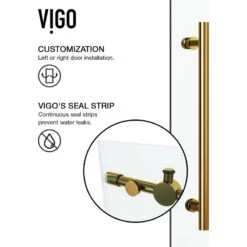 VIGO 34"x46" Frameless 3/8" Shower, Without Base, Matte Gold -Warm Bathroom e4816fd00f60b8f8 5940 w800 h800 b1 p0