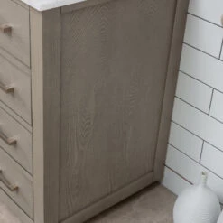Grace 42" Single Bathroom Vanity In Rich Antique Gray Oak With Carrara White Quartz Top -Warm Bathroom e50139e70018806b 8725 w800 h800 b0 p0