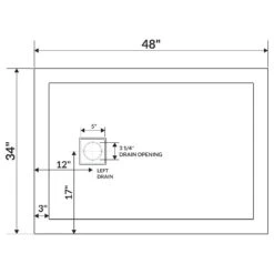 LessCare 48"x34" Single Threshold Shower Pan Base Alcove Left Drain -Warm Bathroom e511df890a99bcd0 4785 w800 h800 b1 p0 1 1