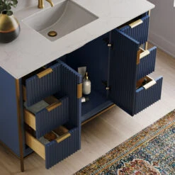 The Everleigh Bathroom Vanity, Single Sink, 48", Royal Blue, Freestanding -Warm Bathroom e541b3b603c8869c 6354 w800 h800 b0 p0