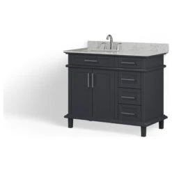 The Helm Bathroom Vanity, Gray, 42", Single Sink, Freestanding 22 The Helm Bathroom Vanity, Gray, 42", Single Sink, Freestanding -Warm Bathroom e551be7003c743ea 7064 w800 h800 b1 p0