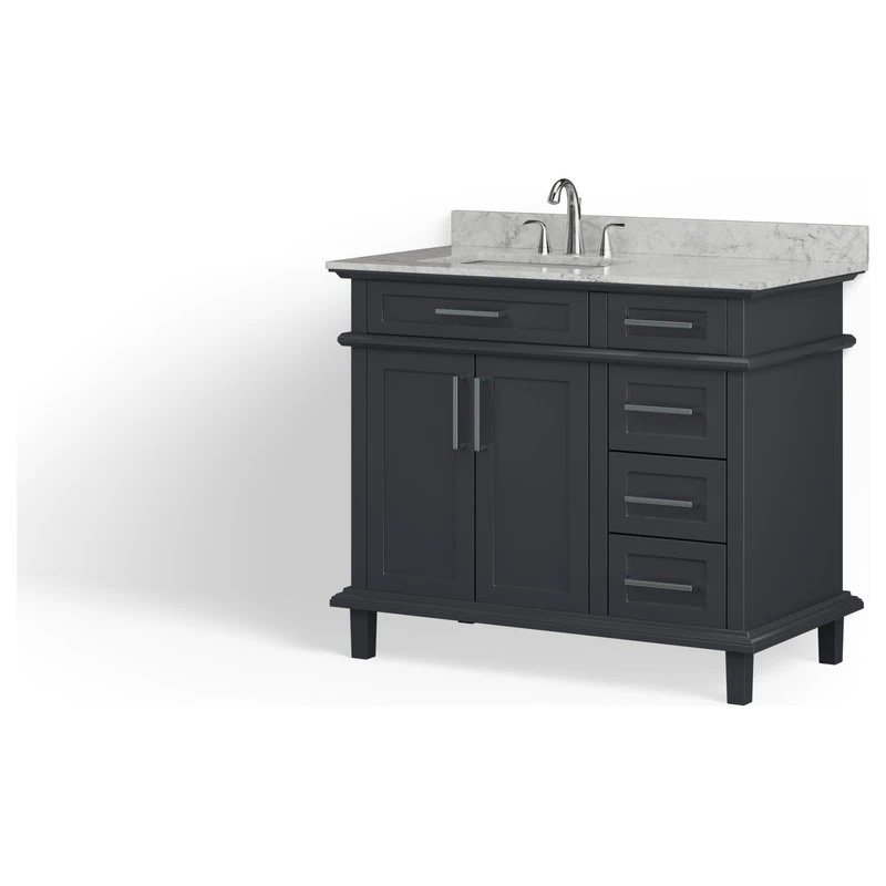 The Helm Bathroom Vanity, Gray, 42", Single Sink, Freestanding 10 The Helm Bathroom Vanity, Gray, 42", Single Sink, Freestanding - Image 10