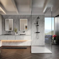 Royal Bath And Marble Shower Base, Rio Stone 48''x36'', White -Warm Bathroom e611be8f0f8ddb96 2635 w800 h800 b0 p0