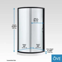 Ove Decors Breeze 32 Shower Kit, Frosted Glass Walls And Base, Black -Warm Bathroom e671aba60239f219 6935 w800 h800 b0 p0
