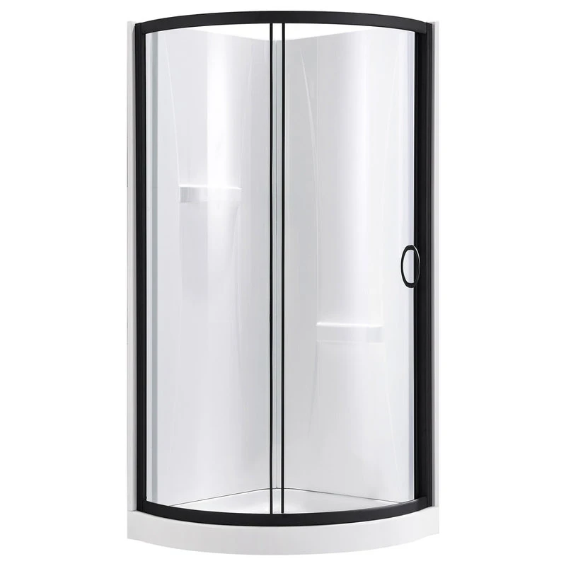 Ove Decors Breeze 32 Shower Kit, Clear Glass Walls And Base, Black 1 Ove Decors Breeze 32 Shower Kit, Clear Glass Walls And Base, Black