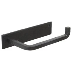 Handmade Wall Mounted Wrought Iron Toilet Paper Holder, Black