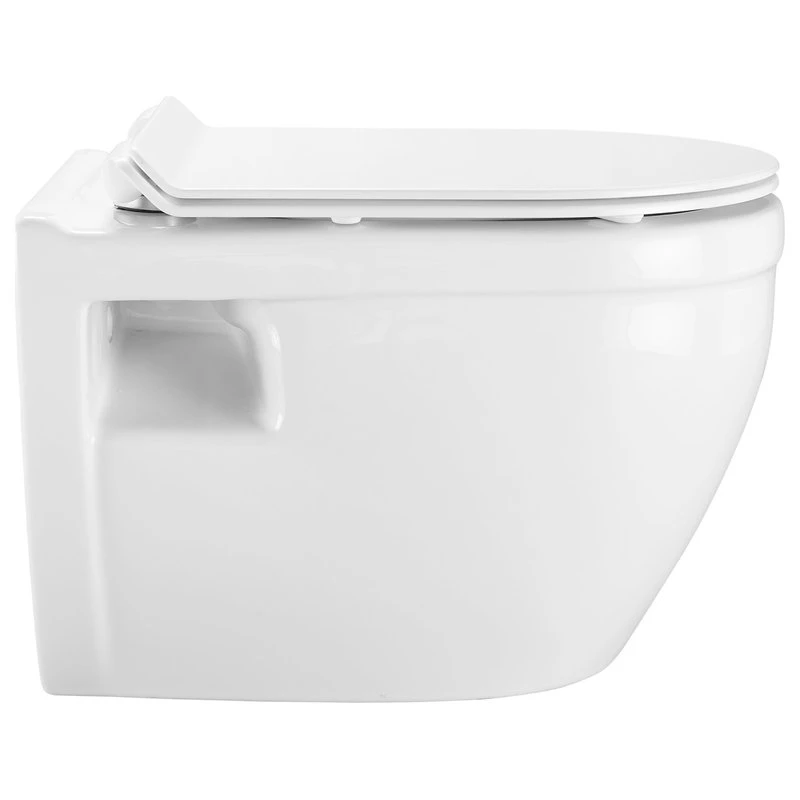 Ivy Wall Hung Elongated Toilet Bowl 0.8/1.28 GPF Dual Flush, Glossy White 4 Ivy Wall Hung Elongated Toilet Bowl 0.8/1.28 GPF Dual Flush, Glossy White - Image 4