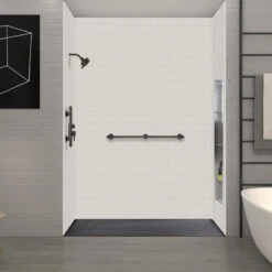 Transolid 60-in L X 32-in W Zero Threshold End Drain Shower Base, Black -Warm Bathroom e761b32f0f720631 0812 w800 h800 b0 p0