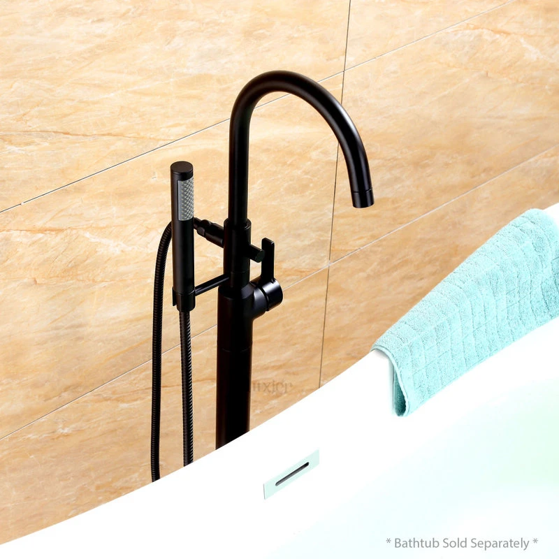 Luxier FTF01 Single-Handle Tub Filler Faucet With Hand Shower, Matte Black 6 Luxier FTF01 Single-Handle Tub Filler Faucet With Hand Shower, Matte Black - Image 6
