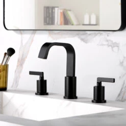 Luxier WSP04-T 2-Handle Widespread Bathroom Faucet With Drain, Matte Black 13 Luxier WSP04-T 2-Handle Widespread Bathroom Faucet With Drain, Matte Black -Warm Bathroom e861f995016608e4 4926 w800 h800 b0 p0