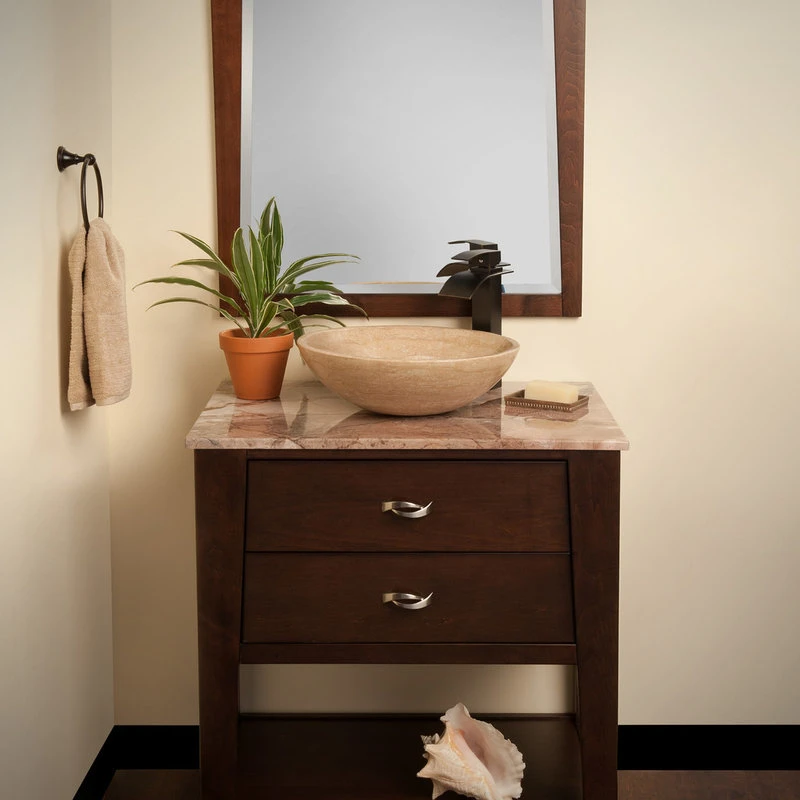 Beige Travertine Vessel Sink 5 Beige Travertine Vessel Sink - Image 5