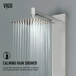 VIGO Bowery Square Spray Head Shower System With Tub Filler, Stainless -Warm Bathroom e8a1259c0025034d 9077 w800 h800 b0 p0