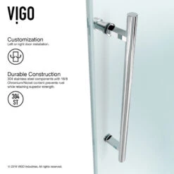 VIGO 60x74 Elan Frameless Sliding Shower Door, Chrome -Warm Bathroom e9b13e280f5a3506 7087 w800 h800 b0 p0