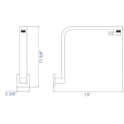 ALFI 12" Square Raised Wall Mounted Shower Arm, Polished Chrome 9 ALFI 12" Square Raised Wall Mounted Shower Arm, Polished Chrome -Warm Bathroom e9c1c1e10cf53ddc 6493 w800 h800 b1 p0