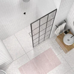 Glass Warehouse 78" X 30" French Monture Noir Single Fixed Panel 7 Glass Warehouse 78" X 30" French Monture Noir Single Fixed Panel -Warm Bathroom e9e14fb60042ca03 9774 w800 h800 b0 p0