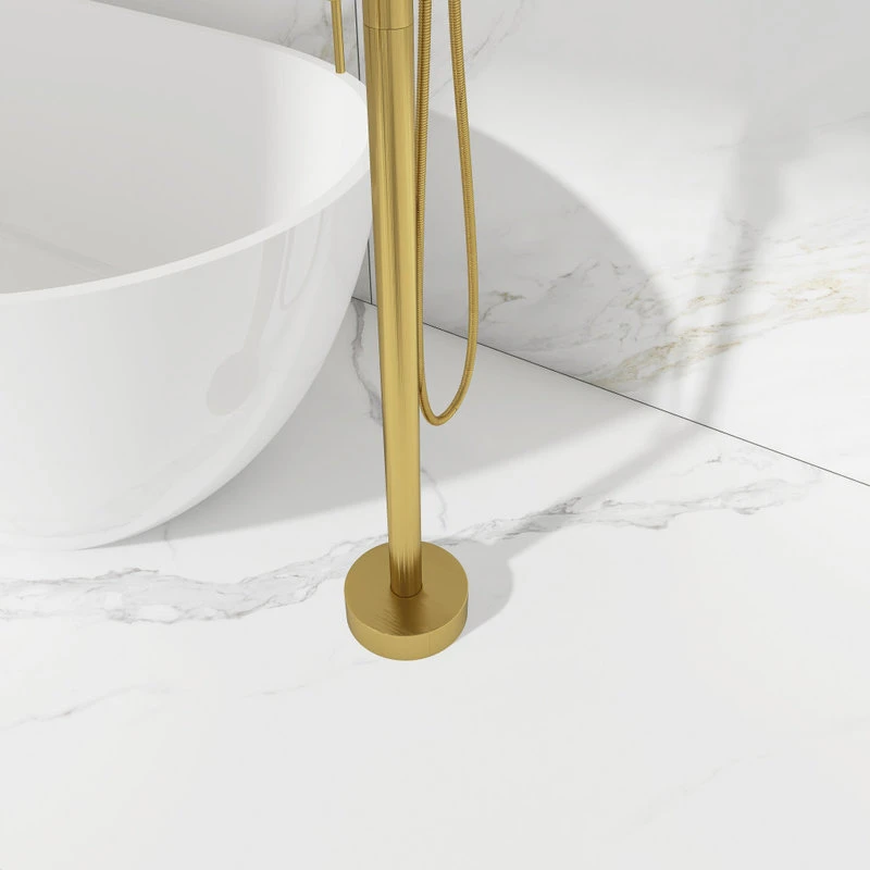 Freestanding Double Handle Clawfoot Tub Faucet, Gold 6 Freestanding Double Handle Clawfoot Tub Faucet, Gold - Image 6