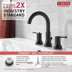 Delta Trinsic Two Handle Widespread Bathroom Faucet, Matte Black, 3559-BLMPU-DST -Warm Bathroom ea41197c0cbf4282 7433 w800 h800 b0 p0