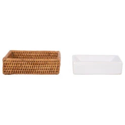 La Jolla Rattan Rectangular Soap Dish, Honey Brown -Warm Bathroom ea9197840e94c49e 6512 w800 h800 b1 p0