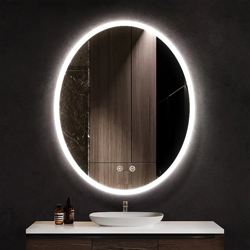 Ellipse Oval Dimmable LED Mirror With Defogger, 24"x36"x1.75" 2 Ellipse Oval Dimmable LED Mirror With Defogger, 24"x36"x1.75" - Image 2