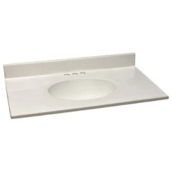 Design House 586297 37" Cultured Marble Vanity Top - White On White