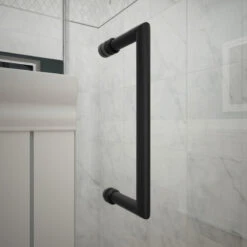 DreamLine Unidoor 35-36"W Hinged Shower Door With Support Arm In Satin Black -Warm Bathroom eba102ad0c4f59aa 1362 w800 h800 b0 p0