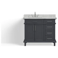 The Helm Bathroom Vanity, Gray, 42", Single Sink, Freestanding 21 The Helm Bathroom Vanity, Gray, 42", Single Sink, Freestanding -Warm Bathroom ec01da8203c743e8 7064 w800 h800 b1 p0