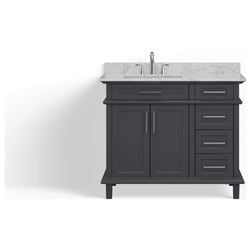 The Helm Bathroom Vanity, Gray, 42", Single Sink, Freestanding 9 The Helm Bathroom Vanity, Gray, 42", Single Sink, Freestanding - Image 9