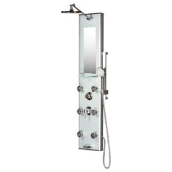 Kihei II ShowerSpa Silver Glass Shower Panel
