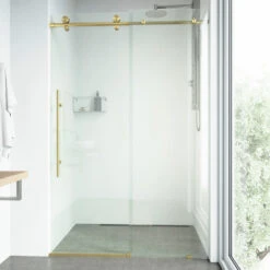 VIGO Elan E-class 72" X 76" Frameless Sliding Shower Door, Matte Gold -Warm Bathroom ec5121930f735656 9272 w800 h800 b0 p0