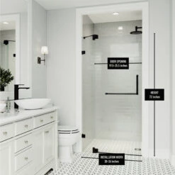 VIGO Pirouette Frameless Shower Door, 36", Matte Black 21 VIGO Pirouette Frameless Shower Door, 36", Matte Black -Warm Bathroom ec61ee50018129fa 9306 w800 h800 b0 p0