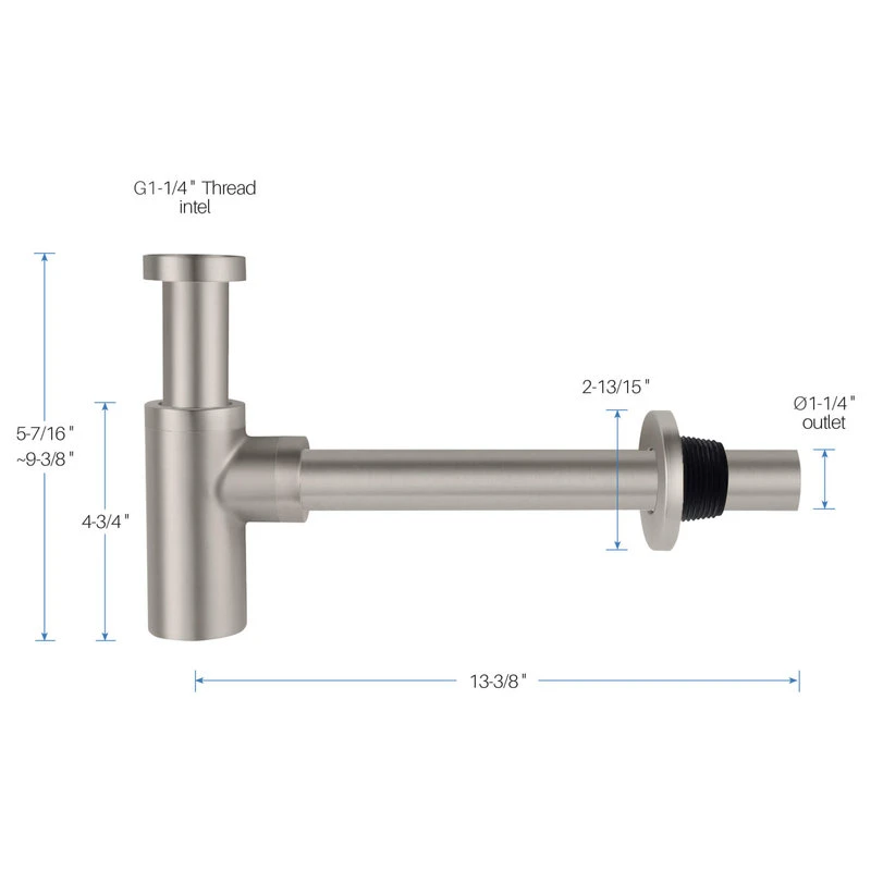 Kibi Bathroom Sink Decorative Round Bottle Trap, Brush Nickel 9 Kibi Bathroom Sink Decorative Round Bottle Trap, Brush Nickel - Image 9